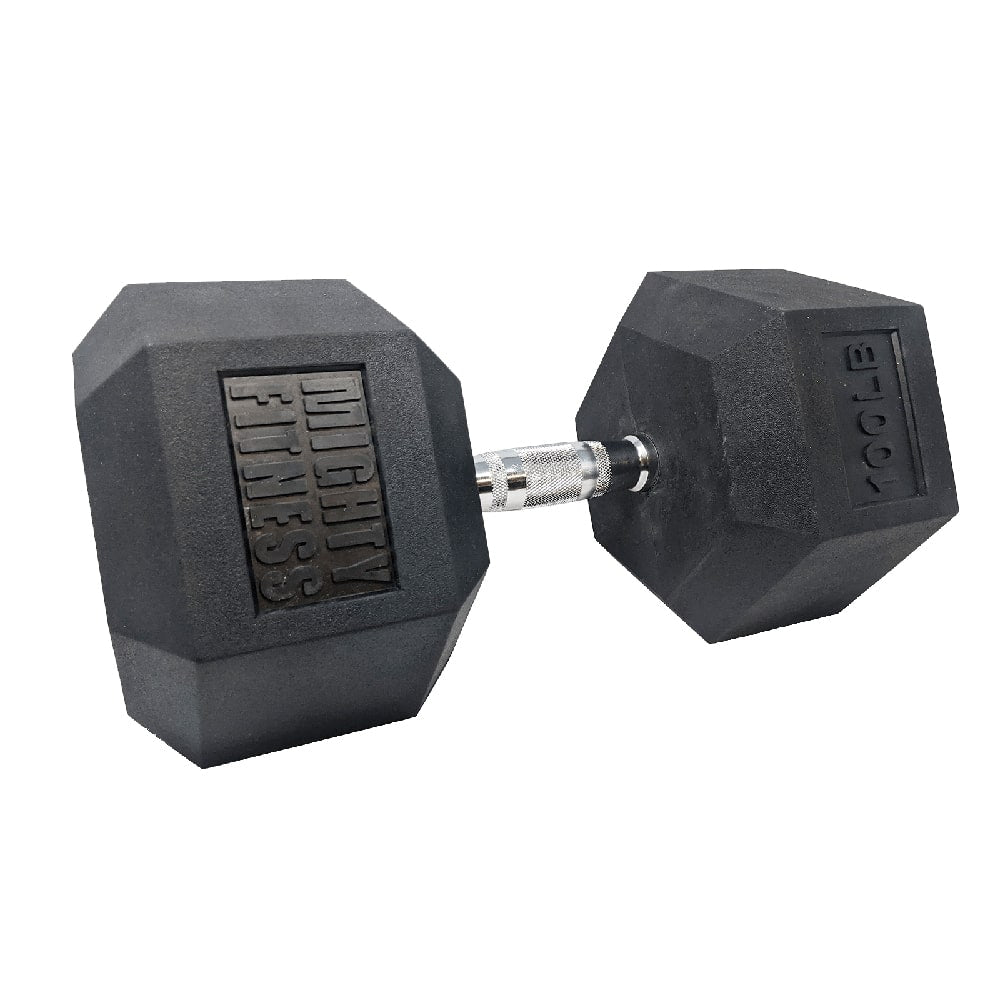 Mightyfitness HEX Dumbbells - Weight Training - Rubber Hex _ Mighty Fitness 100lbs