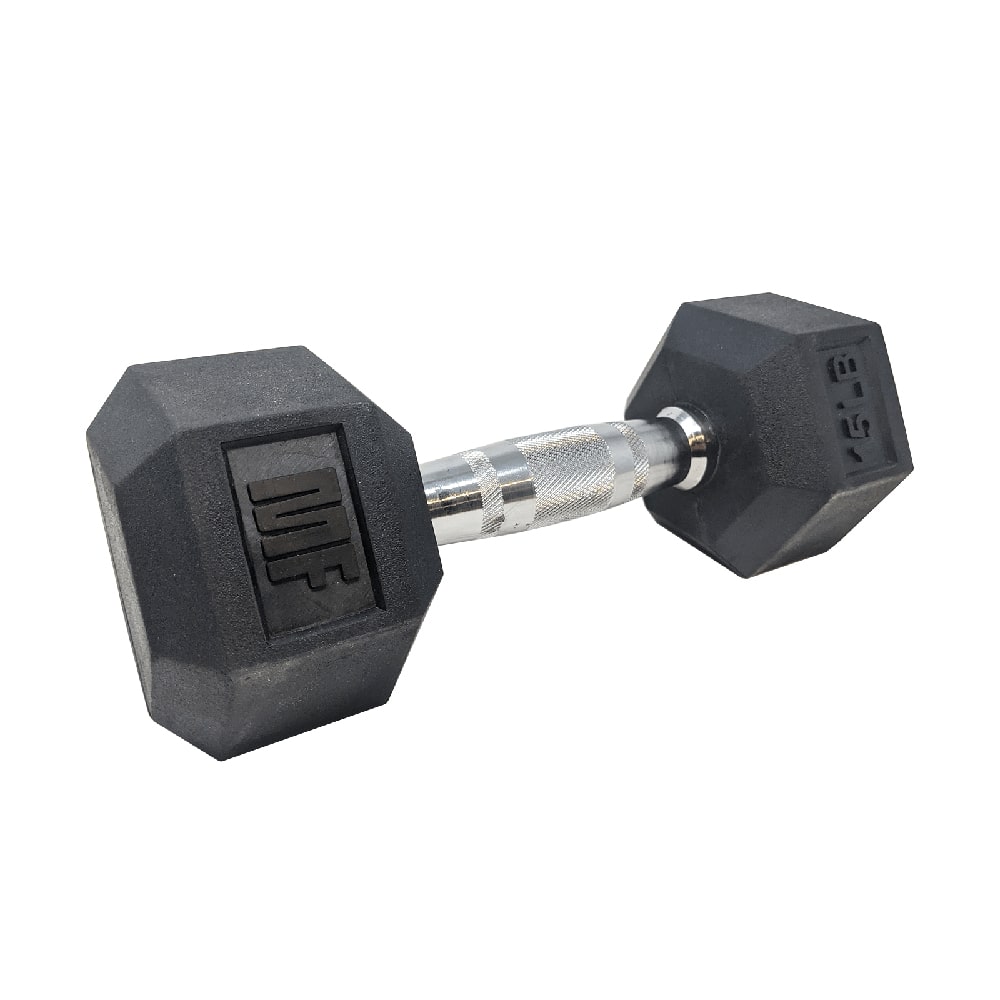 Mightyfitness HEX Dumbbells - Weight Training - Rubber Hex _ Mighty Fitness 15lbs