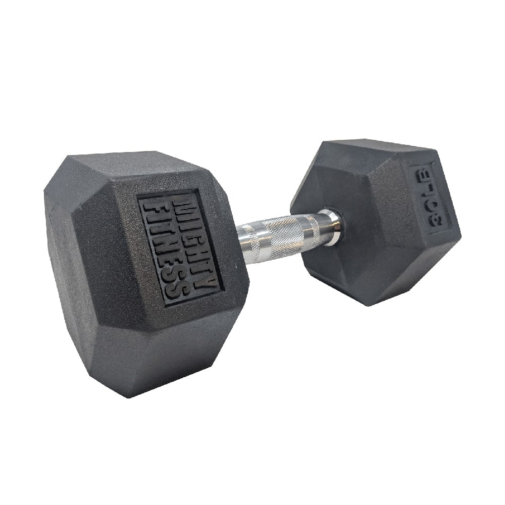 Mightyfitness HEX Dumbbells - Weight Training - Rubber Hex _ Mighty Fitness 30lbs