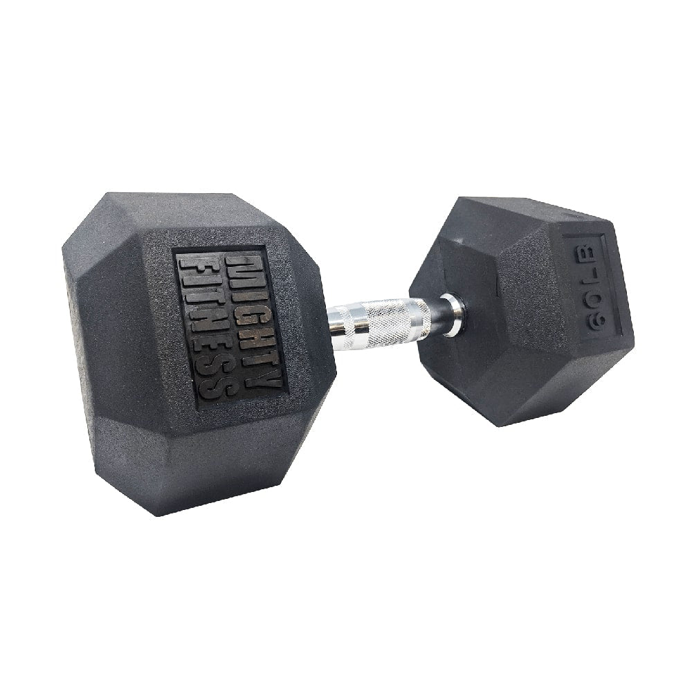 Mightyfitness HEX Dumbbells - Weight Training - Rubber Hex _ Mighty Fitness 60lbs