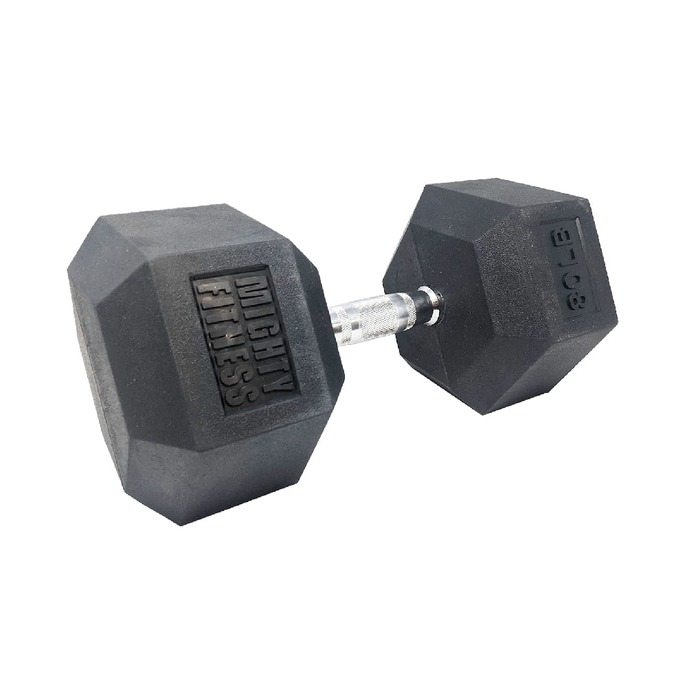 Mightyfitness HEX Dumbbells - Weight Training - Rubber Hex _ Mighty Fitness 80lbs